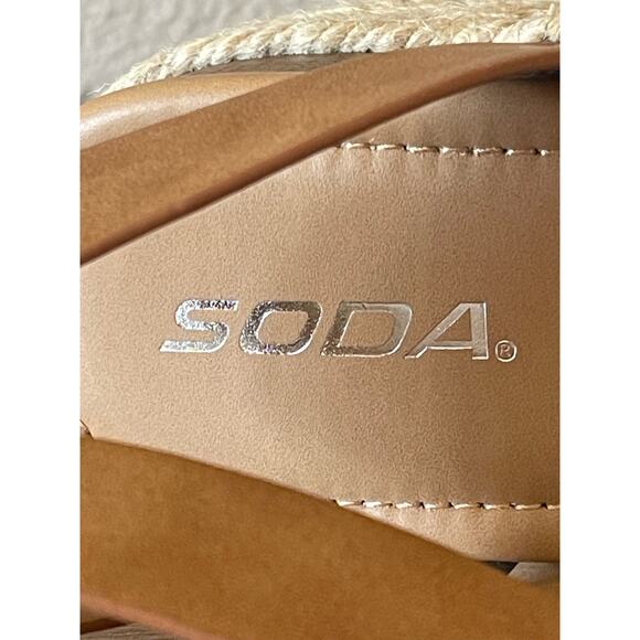 NIB Soda Zebra Espadrille Platform Strap Studded Heeled Sandals Size 10 - Picture 9 of 11